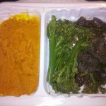 Roasted Lamb with Carrot Puree and Broccolini
